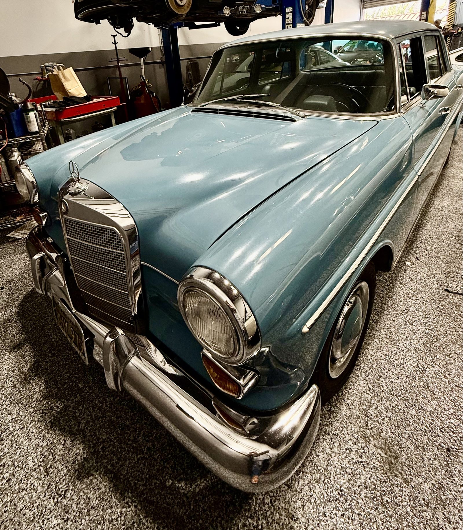 Technician servicing a German vehicle at an independent shop in Goleta
