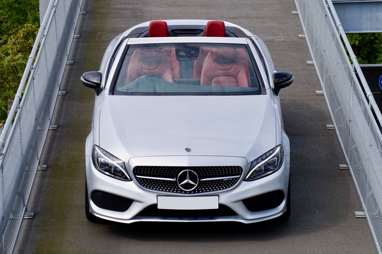 Mercedes-Benz C-Class Cabriolet with its soft top lowered